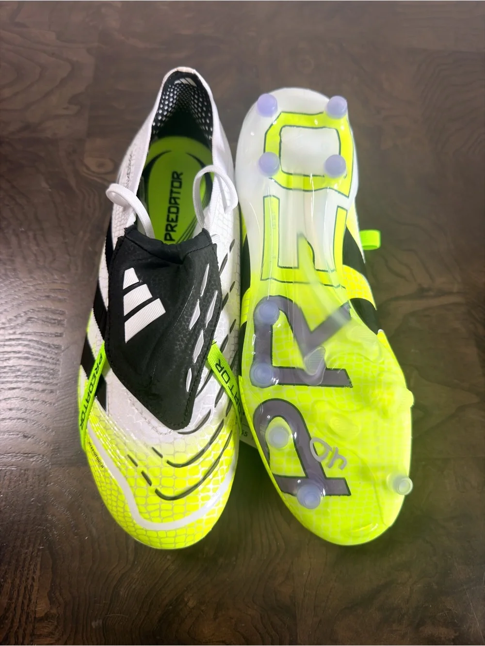 adidas Kids Predator Soccer Cleats - White, Black & Neon Yellow